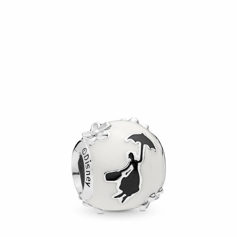 Pandora Disney Mary Poppins’ Silhouette Charm Ireland - Sterling Silver/Enamel/Black - 930175XGQ